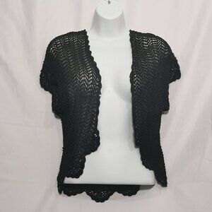 Crocheted with Sequined Trim Bolero Size M EUC #107